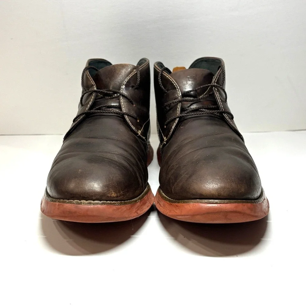 Florsheim Mens Brown Leather Lace Up Chukka Boots‎ Size 13D